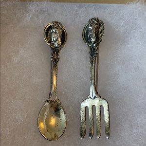 SS Fork and Spoon with Horse Head Handle pins